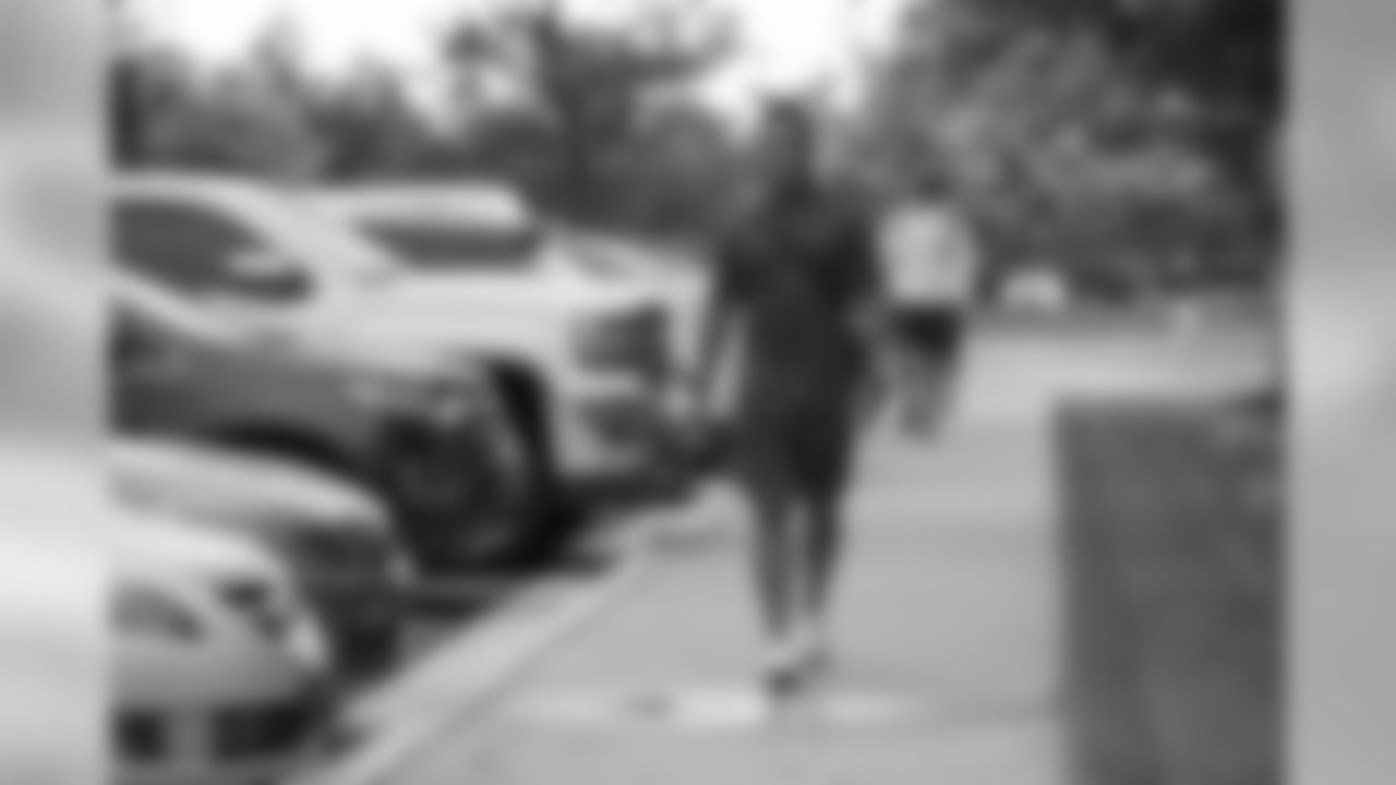 Detroit Lions linebacker Devon Kennard arrives for the first day of training camp on Thursday, July 26, 2018 in Allen Park, Mich. (Detroit Lions via AP)