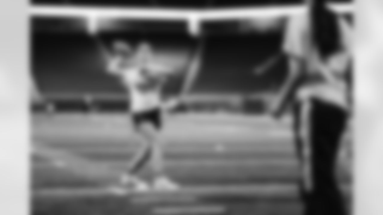 Girls Flag Football Clinic at Ford Field in Detroit, MI on March 28, 2023. (Jeff Nguyen/Detroit Lions)