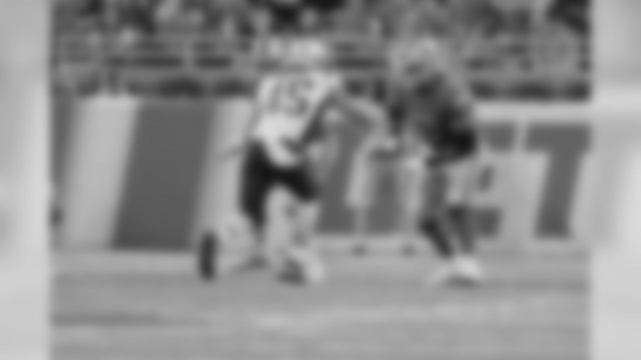 Detroit Lions offensive lineman Oday Aboushi (76) during a NFL football game against the New England Patriots on Thursday, Aug. 8, 2019 in Detroit. (Detroit Lions via AP).