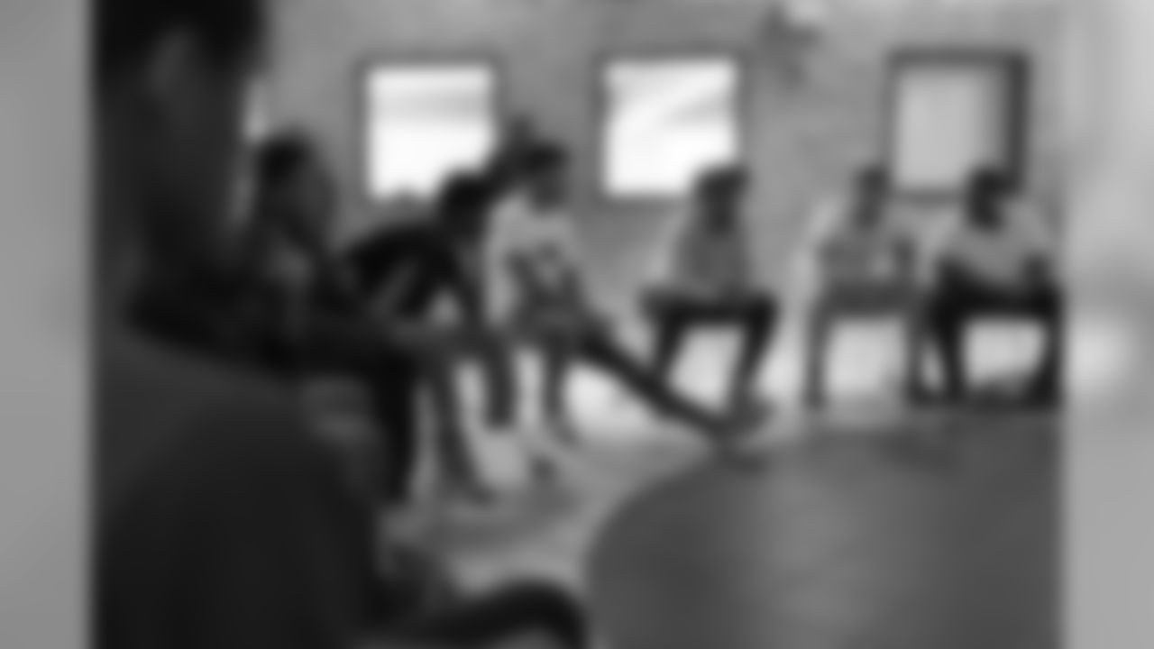 Teez Tabor and Charles Washington join participants for a conversation on social resilience at on Thursday, June 7, 2019 in Detroit.