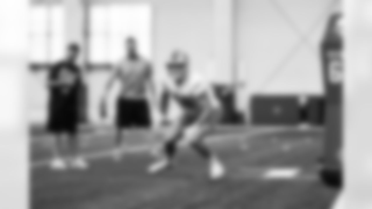 Detroit Lions linebacker Jack Campbell (46) during practice at the Lions training facility in Allen Park, MI on September 22, 2023. (Jeff Nguyen/Detroit Lions)