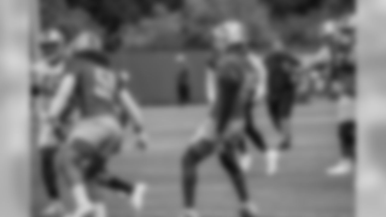 Detroit Lions cornerback Amani Oruwariye (46) celebrates a pass breakup during Day 15 of 2019 Detroit Lions Training Camp presented by Rocket Mortgage on Tuesday, Aug. 13, 2019 in Allen Park, Mich. (Detroit Lions via AP)