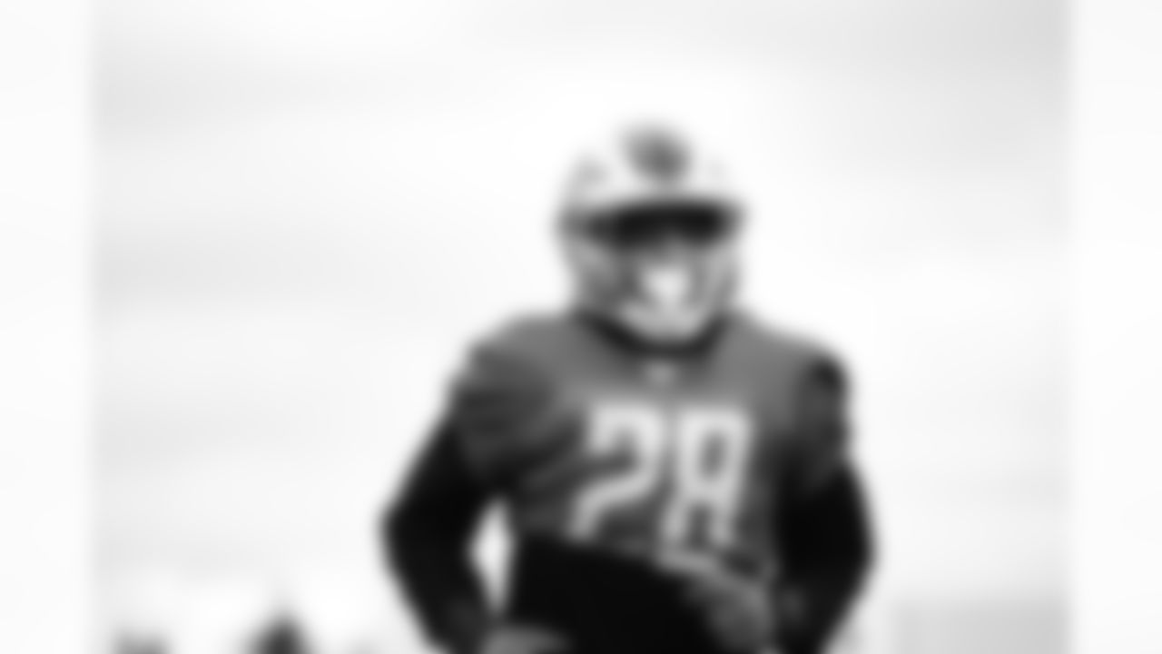 Detroit Lions running back Jermar Jefferson (28) during practice at the Lions Training Facility in Allen Park, MI on November 16, 2022. (Jeff Nguyen/Detroit Lions)