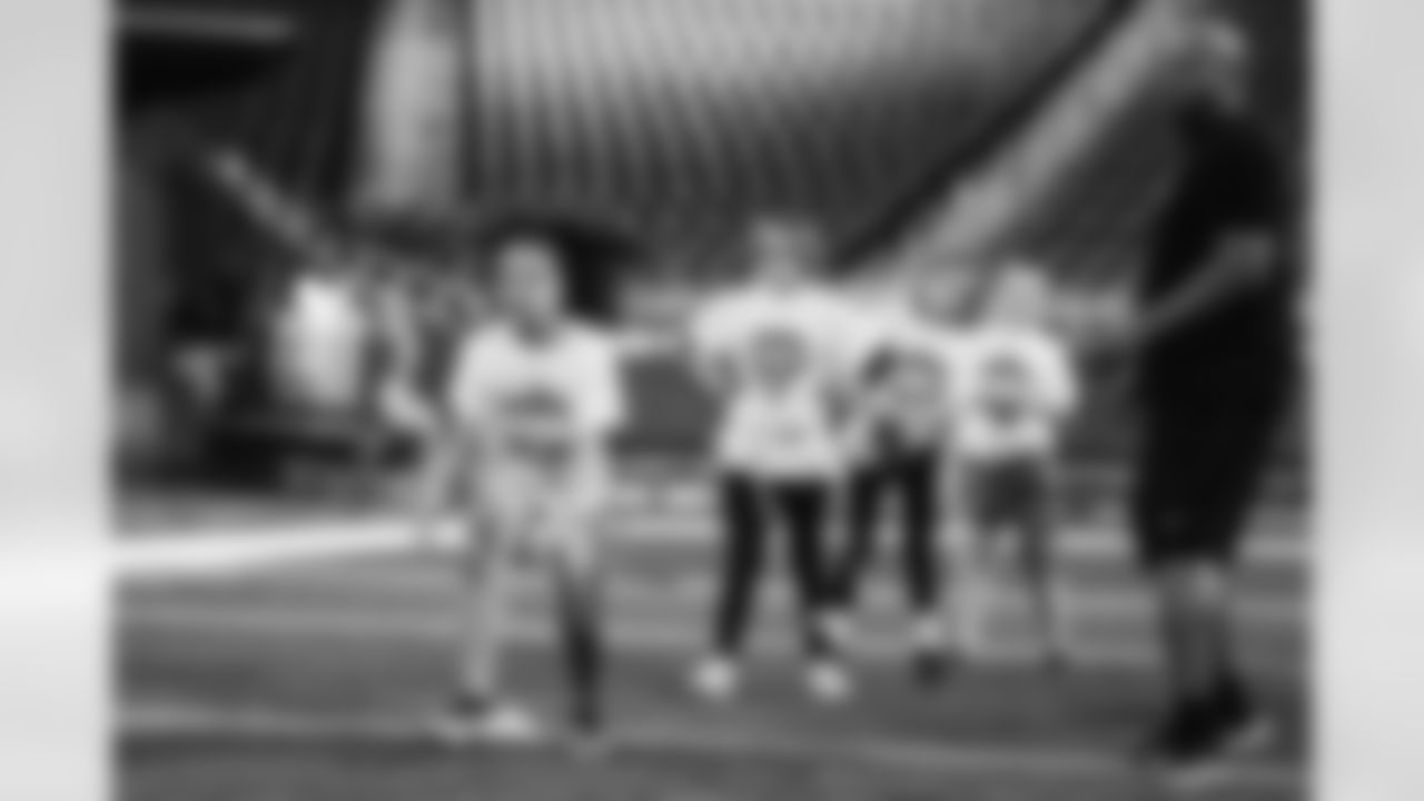 Girls Flag Football Clinic at Ford Field in Detroit, MI on March 28, 2023. (Jeff Nguyen/Detroit Lions)