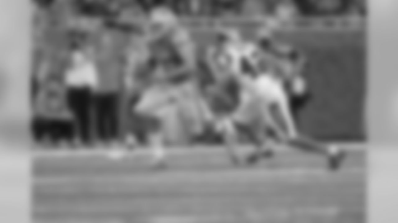 Detroit Lions running back Zach Zenner (34) during a NFL football game against the Carolina Panthers on Sunday Oct. 8, 2017 in Detroit. (Detroit Lions via AP).
