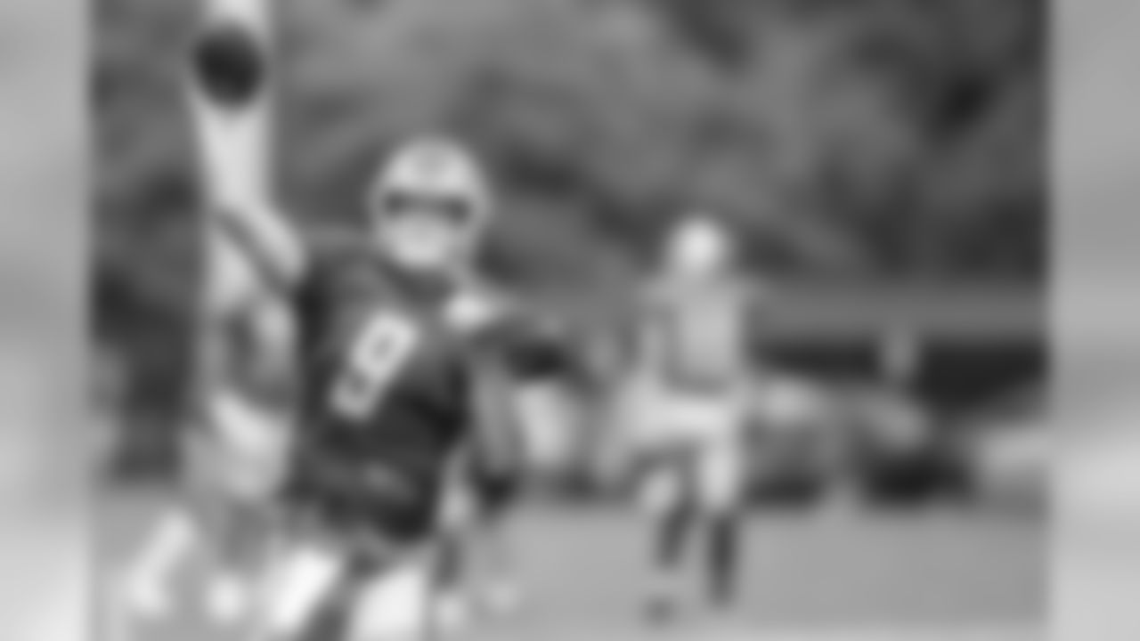 Detroit Lions quarterback Matthew Stafford (9) during practice at the Detroit Lions training facility on Monday, Aug. 20, 2018 in Allen Park, Mich. (Detroit Lions via AP)