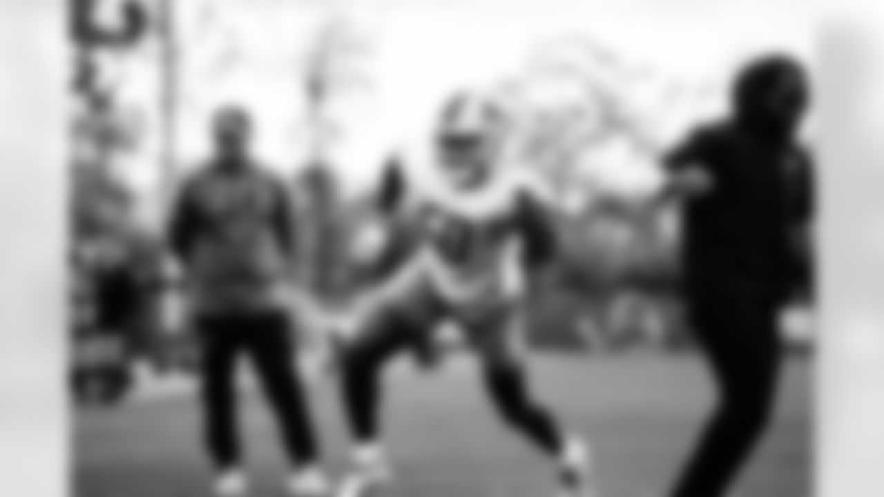 Detroit Lions linebacker Mitchell Agude (50) during practice at the Lions training facility in Allen Park, MI on October 13, 2023. (Jeff Nguyen/Detroit Lions)
