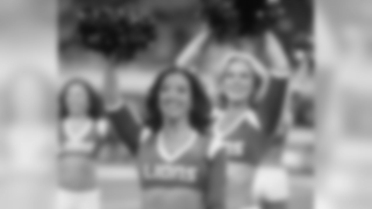 Detroit Lions cheerleaders perform during a NFL football game against the Minnesota Vikings on Sunday, Dec. 23, 2018 in Detroit. (Detroit Lions via AP).