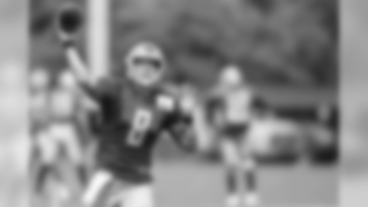Detroit Lions quarterback Matthew Cassel (8) during practice at the Detroit Lions training facility on Monday, Aug. 20, 2018 in Allen Park, Mich. (Detroit Lions via AP)