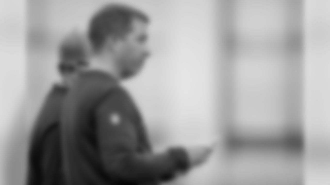 Detroit Lions executive vice president & general manager Bob Quinn during Day 1 of rookie minicamp on Friday, May 10, 2019 in Allen Park, Mich. (Detroit Lions via AP)