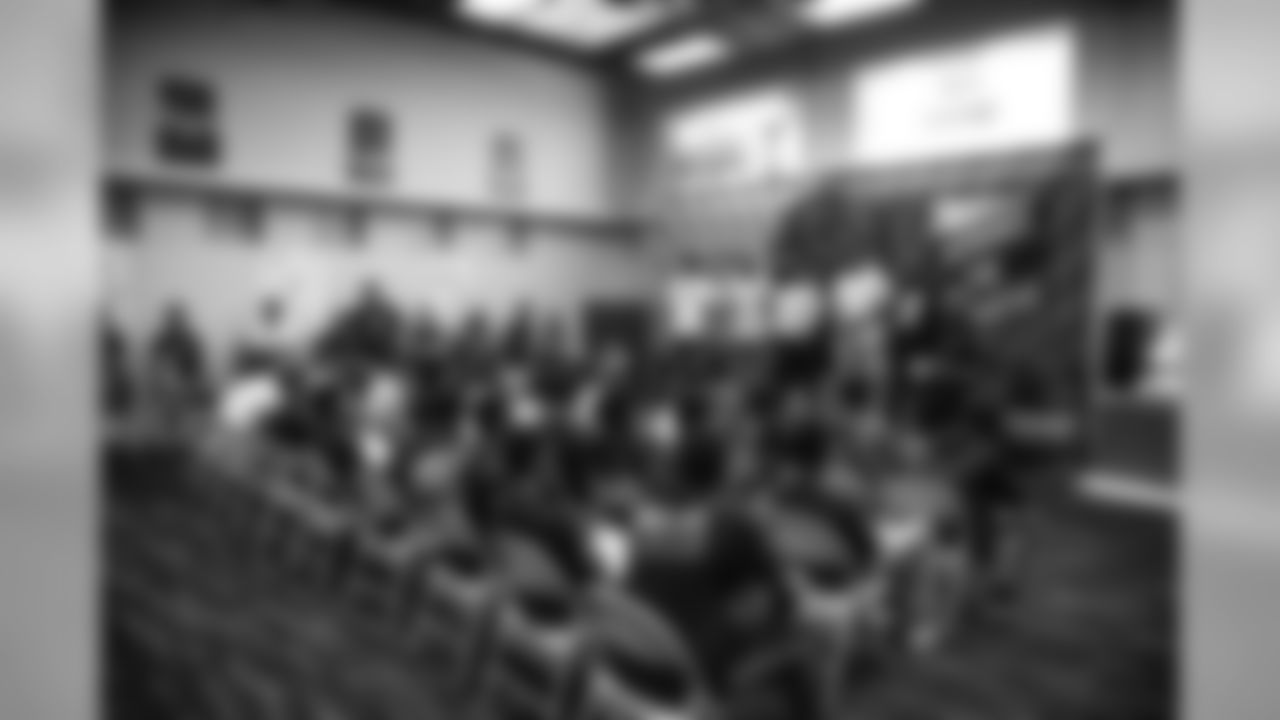 Teez Tabor, Tavon Wilson, Charles Washington and Devon Kennard join participants for a conversation on social resilience at on Thursday, June 7, 2019 in Detroit.