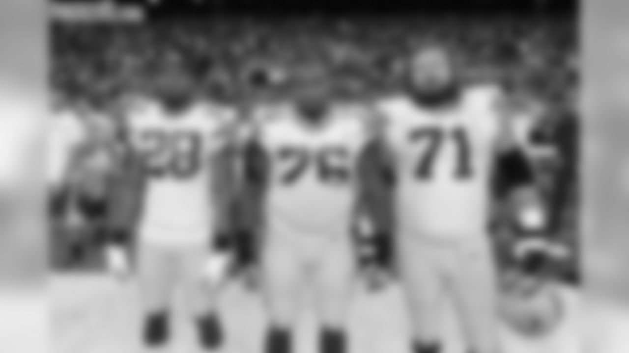 28 Sean Richardson, #76 Mike Daniels, #71 Josh Sitton