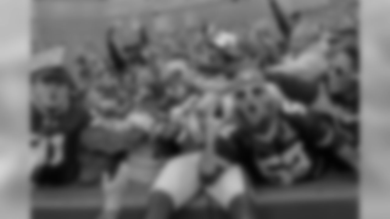 WR Jordy Nelson jumping in the stands for a Lambeau Leap after scoring a touchdown vs. the Washington Redskins.