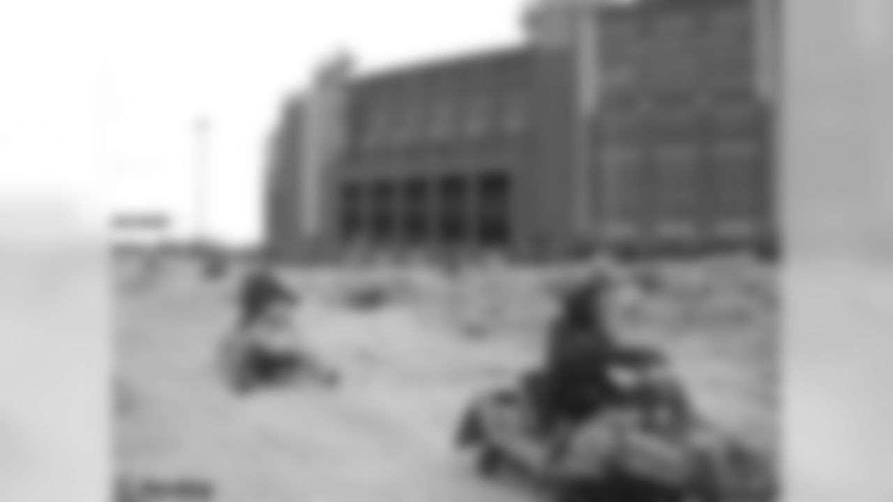 Snowmobiles Race At Lambeau Field