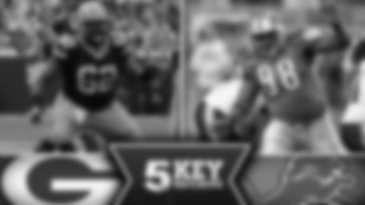 Fairley made big plays in the two games between the teams last season. He's a disruptive force the Packers must control, and that's a burden that'll fall hardest on the Packers center. What happens in the interior of the Packers offensive line will go a long way toward deciding the outcome of this game.
