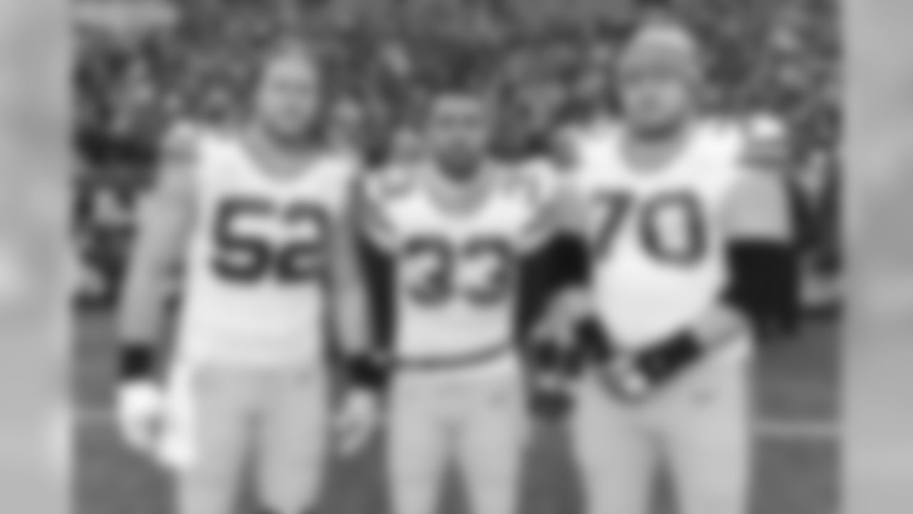 52 Clay Matthews, #33 Micah Hyde, #70 T.J. Lang