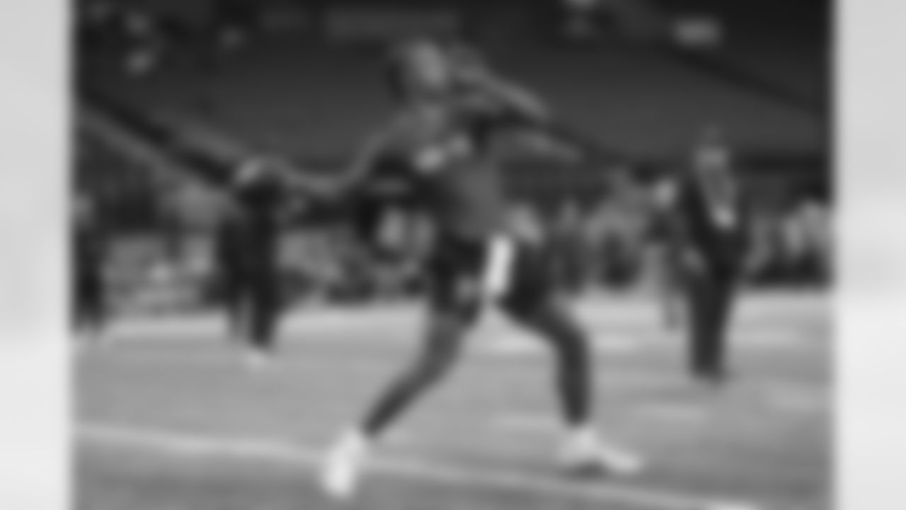UCLA quarterback Dorian Thompson-Robinson throws a pass during the 2023 Scouting Combine on Saturday, March 4, 2023 in Indianapolis, Indiana.