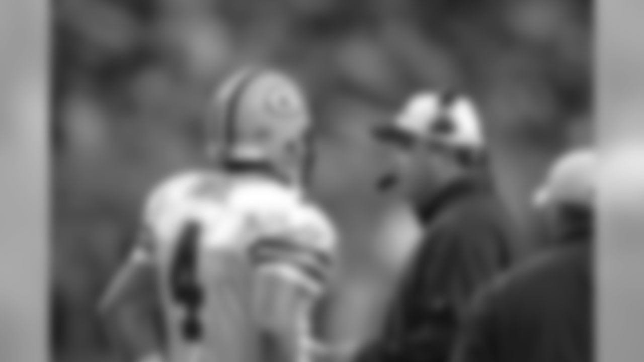 Nov. 22, 2007 - Head Coach Mike McCarthy and QB Brett Favre on the sidelines during a 37-26 win over the Lions on Thanksgiving. Green Bay has a 14-1 mark (.933) against the Lions under Head Coach Mike McCarthy, which is tied with New England (14-1 vs. Buffalo) for the best winning percentage by a team vs. a divisional foe since 2006. Dating back further, the Packers have won 15 of the last 16 against Detroit and 23 of the last 26 in the series.