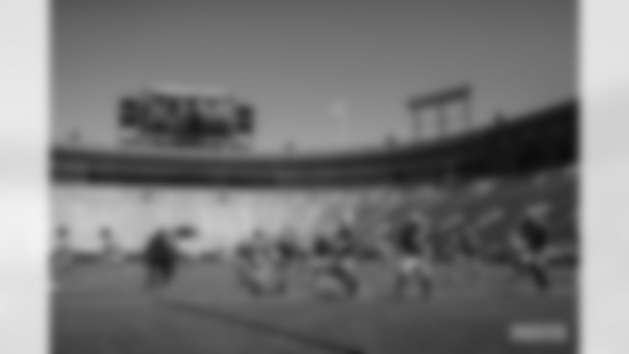 Packers warmups at Lambeau Field