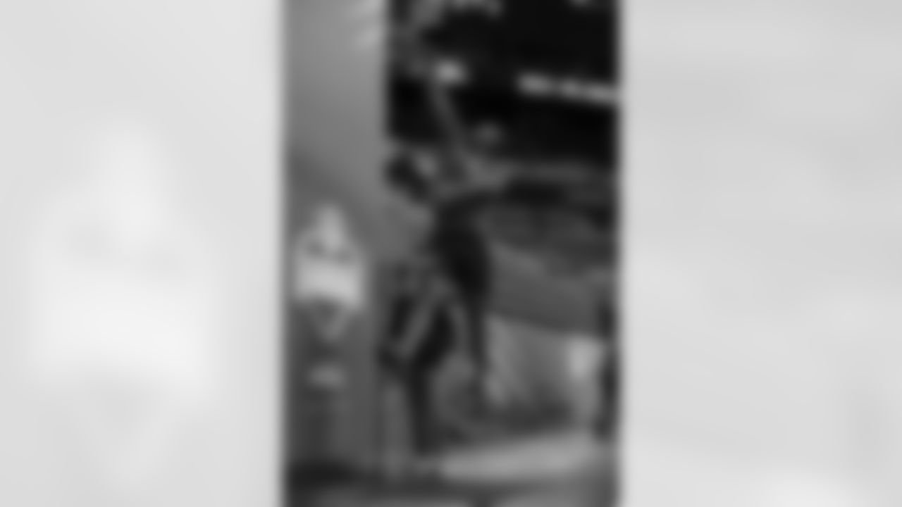 Wisconsin defensive lineman Keeanu Benton participates in the vertical jump during the 2023 Scouting Combine on Thursday, March 2, 2023 in Indianapolis, Indiana.