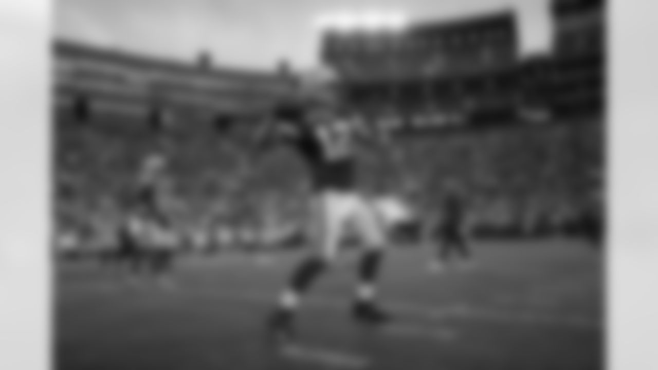 Green Bay Packers quarterback Aaron Rodgers (12) warms up prior to an an NFL football game against the Detroit Lions on Monday, September 20, 2021 in Green Bay, Wisconsin. (Ryan Kang/NFL)