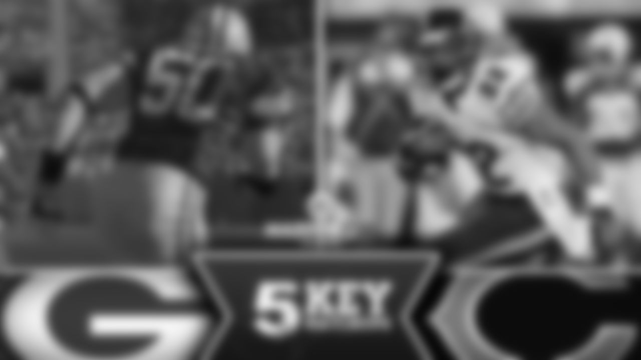 Hawk is at the heart of the Packers' run defense. Forte must be kept under a hundred yards rushing or time of possession will be lost again.