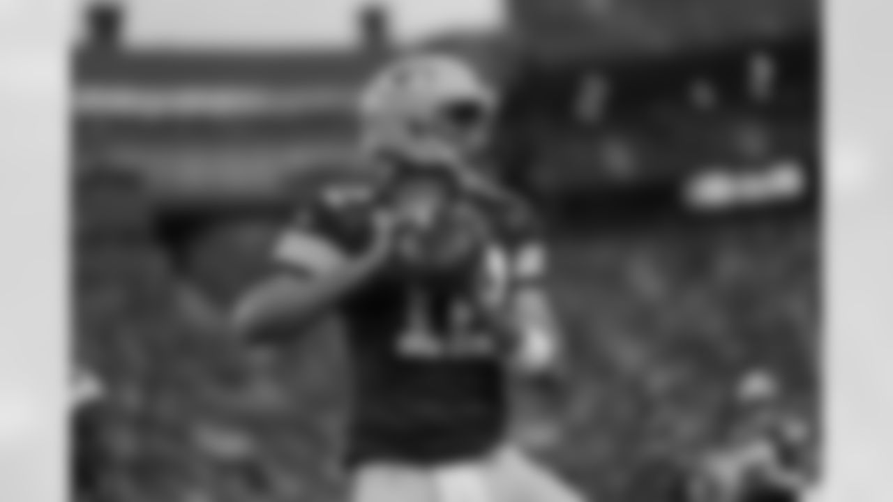 Green Bay Packers quarterback Aaron Rodgers (12) warms up prior to an an NFL football game against the Detroit Lions on Monday, September 20, 2021 in Green Bay, Wisconsin. (Ryan Kang/NFL)