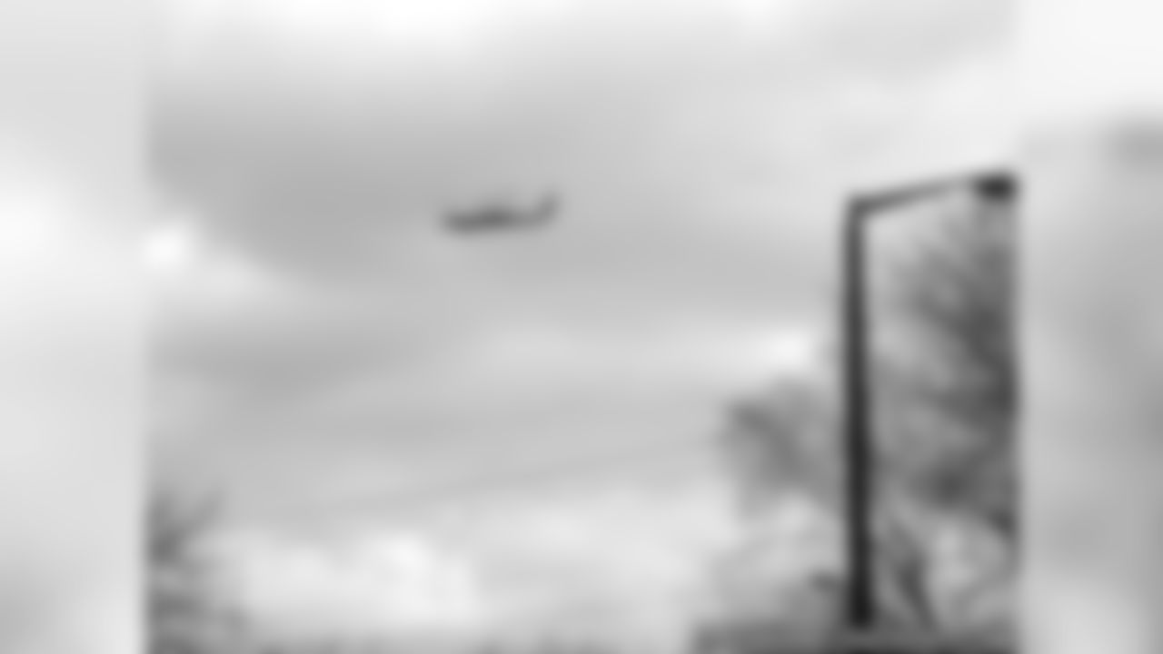 Marine One Hovers Over Lambeau Field