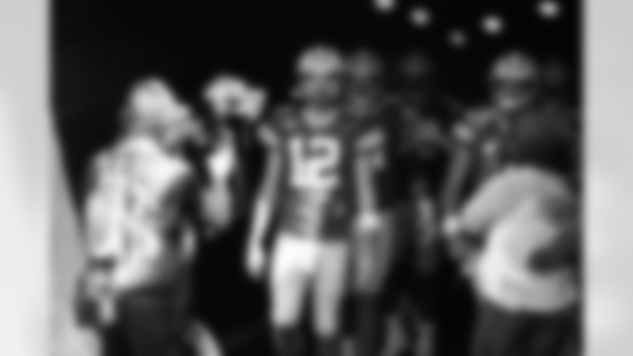 Green Bay Packers quarterback Aaron Rodgers (12) waits in the tunnel during an NFL football game against the Chicago Bears on Sunday, October 17, 2021 in Chicago, Illinois. (Todd Rosenberg/NFL)