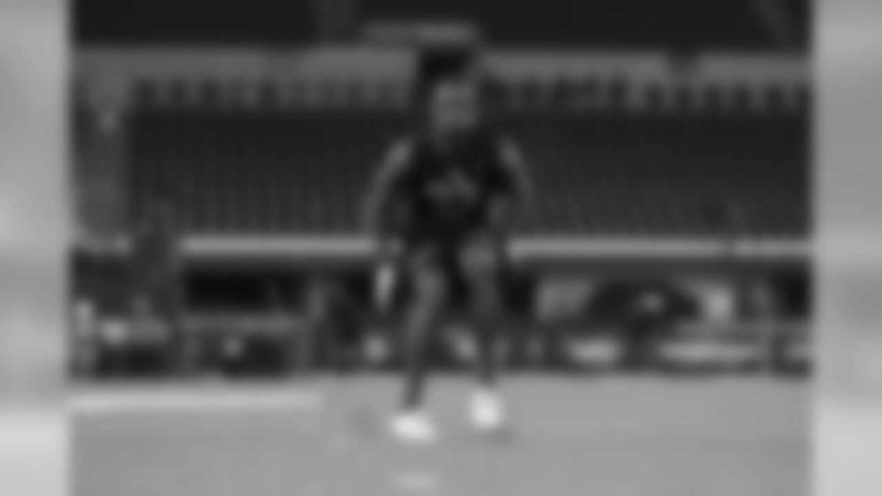 FIU cornerback Stantley Thomas-Oliver III runs a drill during the 2020 NFL Scouting Combine, Sunday, Mar. 1, 2020 in Indianapolis. (Aaron Doster/NFL)