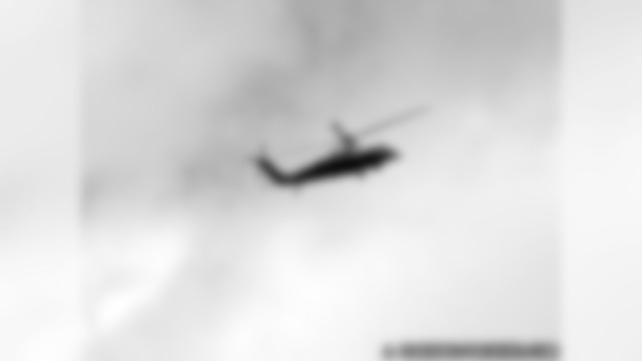 Marine One Hovers Over Lambeau Field