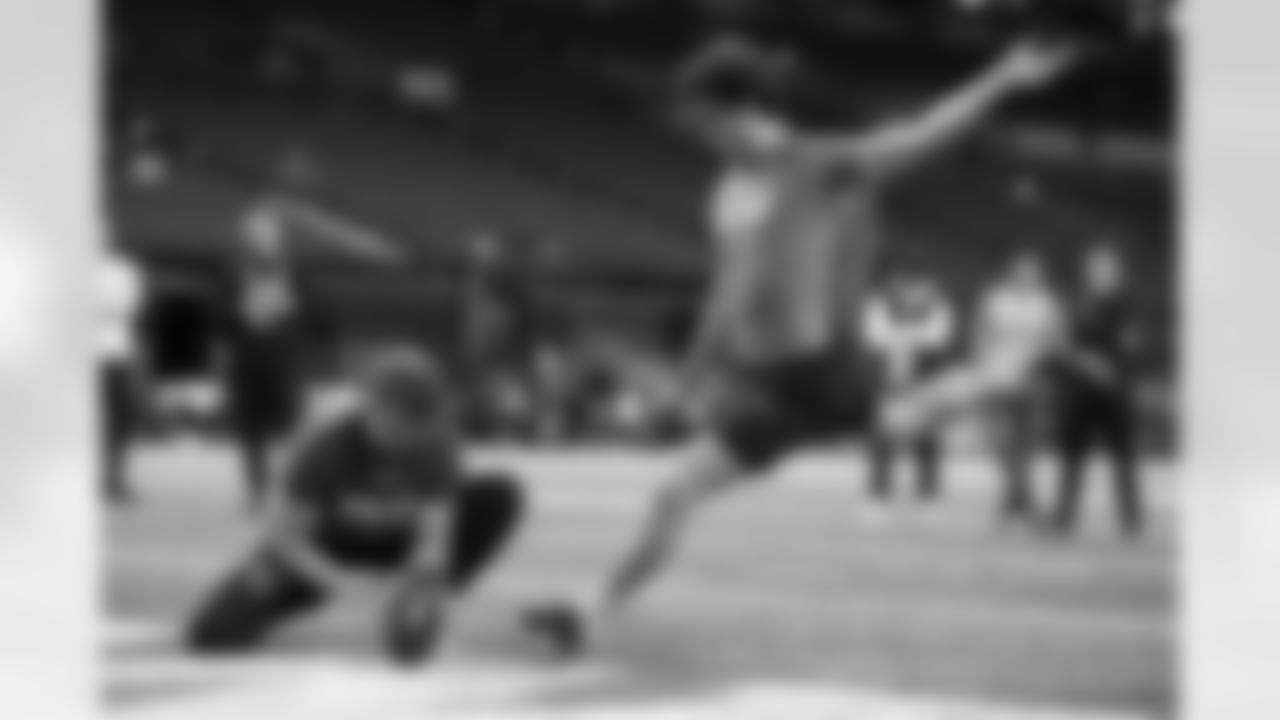 Georgia kicker Jack Podlesny kicks during the 2023 Scouting Combine on Friday, March 3, 2023 in Indianapolis, Indiana.