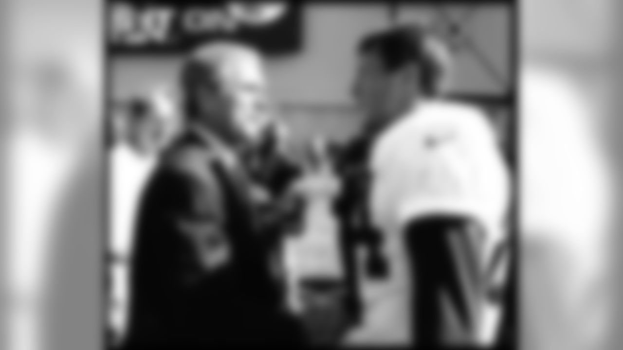 Gov. George Bush visits Packers practice