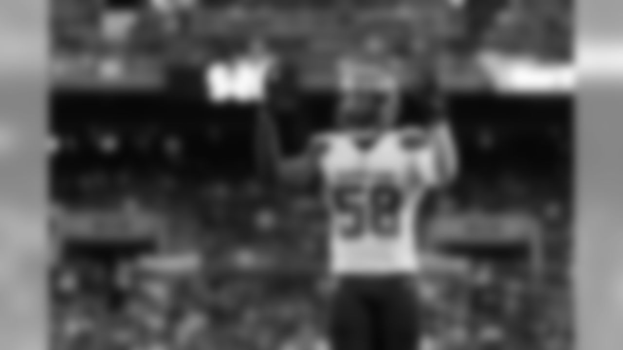 Cleveland Browns linebacker Christian Kirksey (58) celebrates during an NFL preseason football game against the Buffalo Bills, Friday, Aug. 17, 2018, in Cleveland.