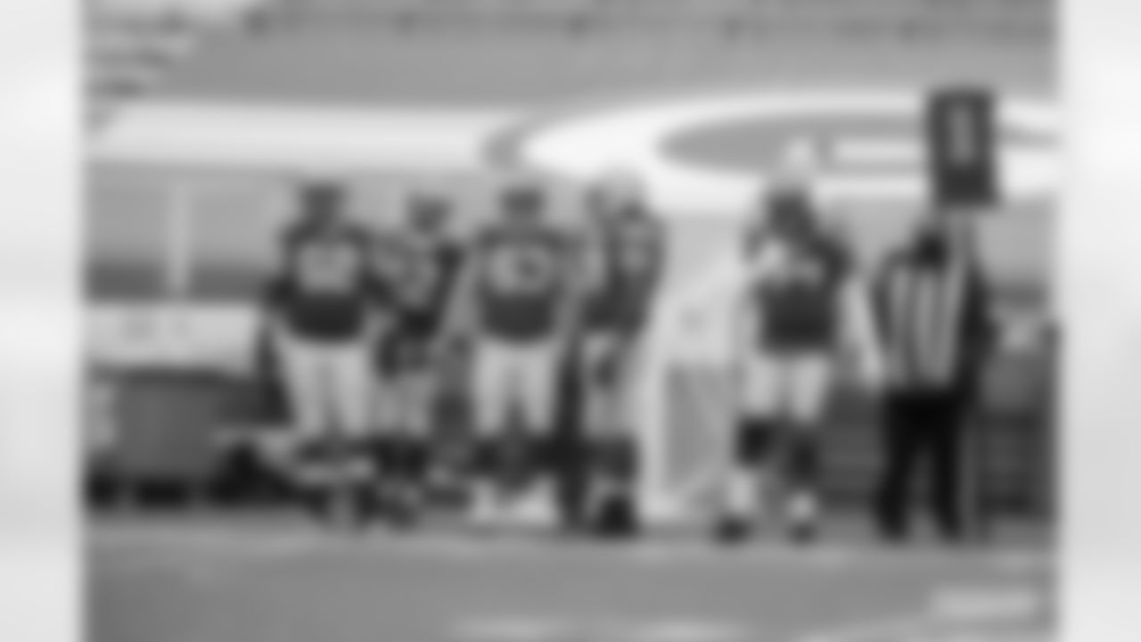 G Lucas Patrick, QB Aaron Rodgers, C Corey Linsley, T David Bakhtiari, and G/T Billy Turner