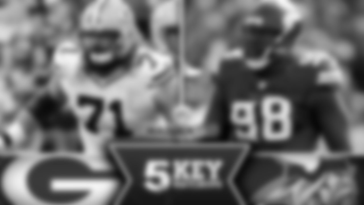 Josh Sitton vs. Linval Joseph – The Packers' veteran left guard is plenty familiar with the run-stuffing Joseph, who looks "leaner" and more explosive on film this year. "I think he's probably having his best year," Sitton said. "We saw him in New York a few times, and then Minnesota last year. He's quicker. Good player." Sitton, right guard T.J. Lang and center Corey Linsley should all get their share of snaps dealing with Joseph.