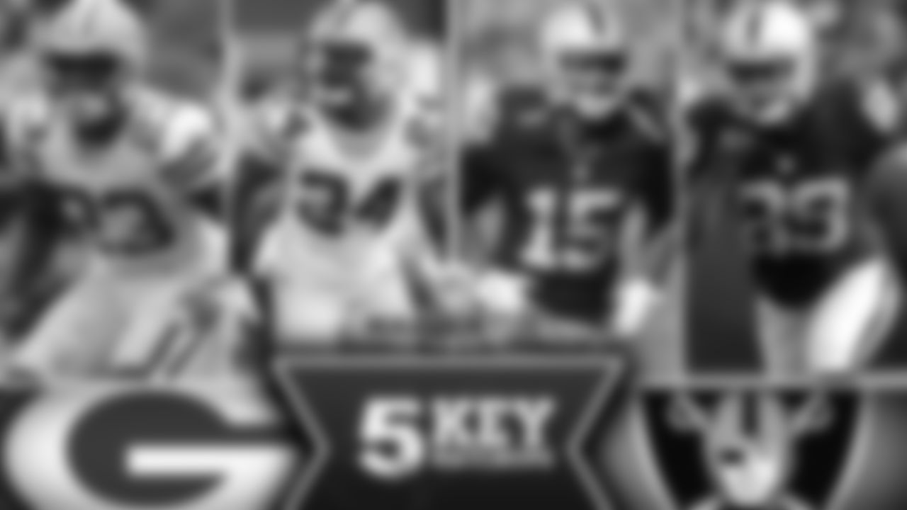 Damarious Randall and Quinten Rollins vs. Michael Crabtree and Amari Cooper – Sam Shields' concussion from last week's game puts his status for Sunday in doubt, which could mean the Packers' two rookie corners (and first two draft picks last April) could start on the outside against Oakland's big-play duo. Cooper (62 catches, 920 yards, four TDs) is the top rookie receiver in the league, and the veteran Crabtree (70-779-7) leads the Raiders in catches and scores. Together, they account for a shade under half of Oakland's passing yardage on the season (1,699 of 3,455).