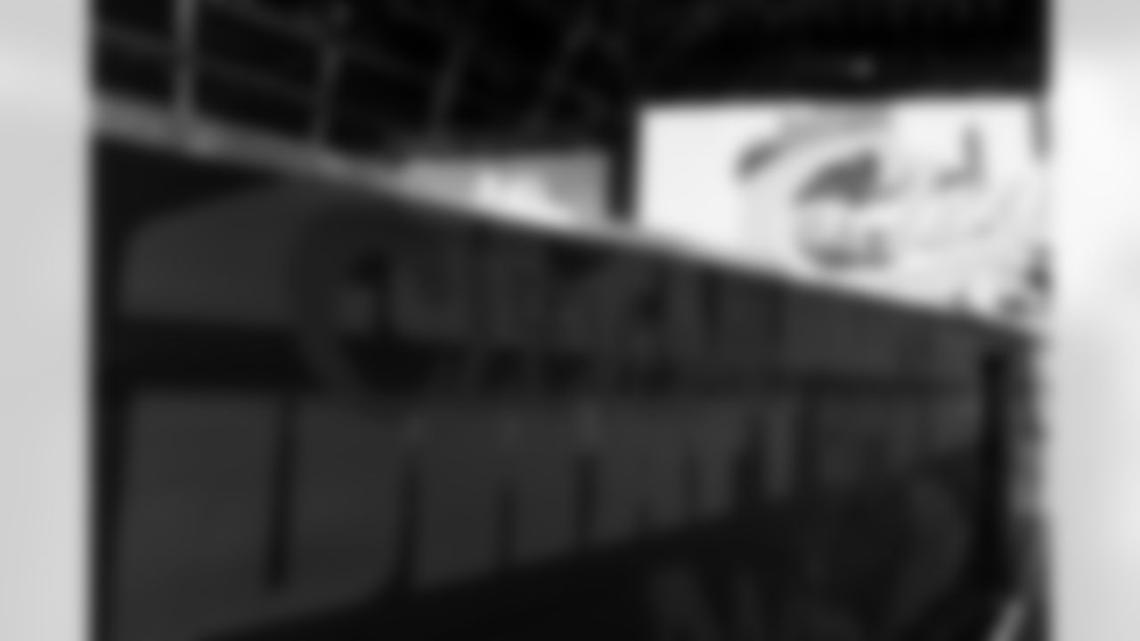 General view of the stage area ahead of the NFL Draft, Wednesday, April 28, 2021 in Cleveland. (Aaron Doster/NFL)