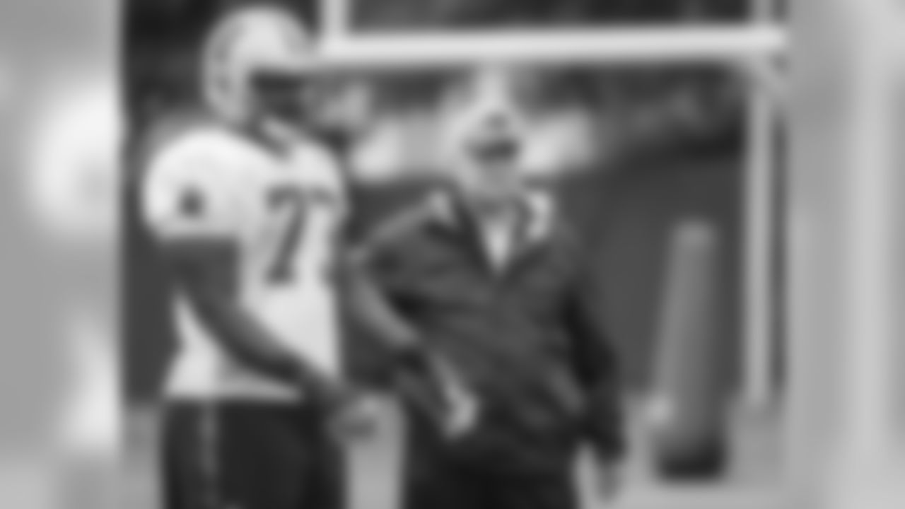 T Michael Oher and Offensive Line Coach John Matsko