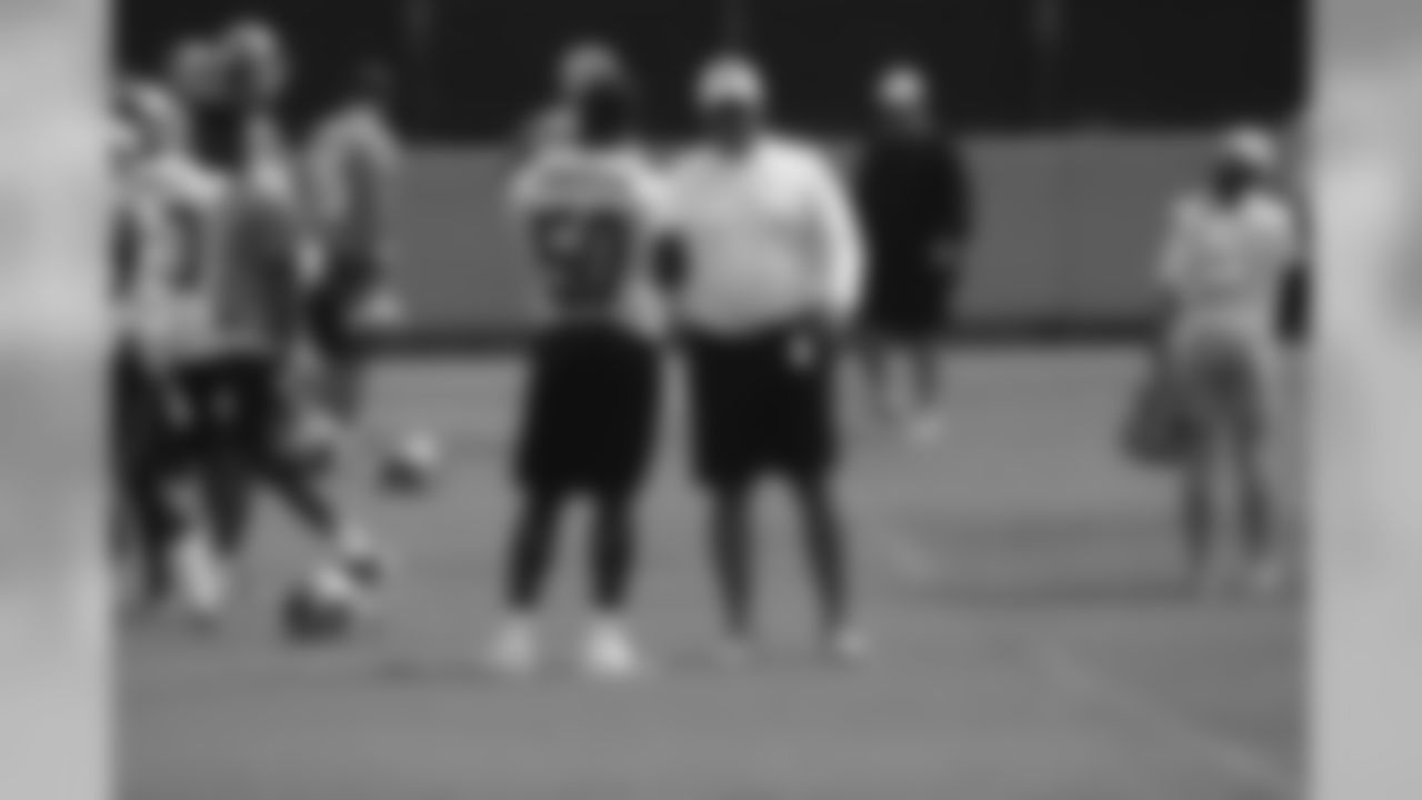 LB James Anderson and head coach Ron Rivera