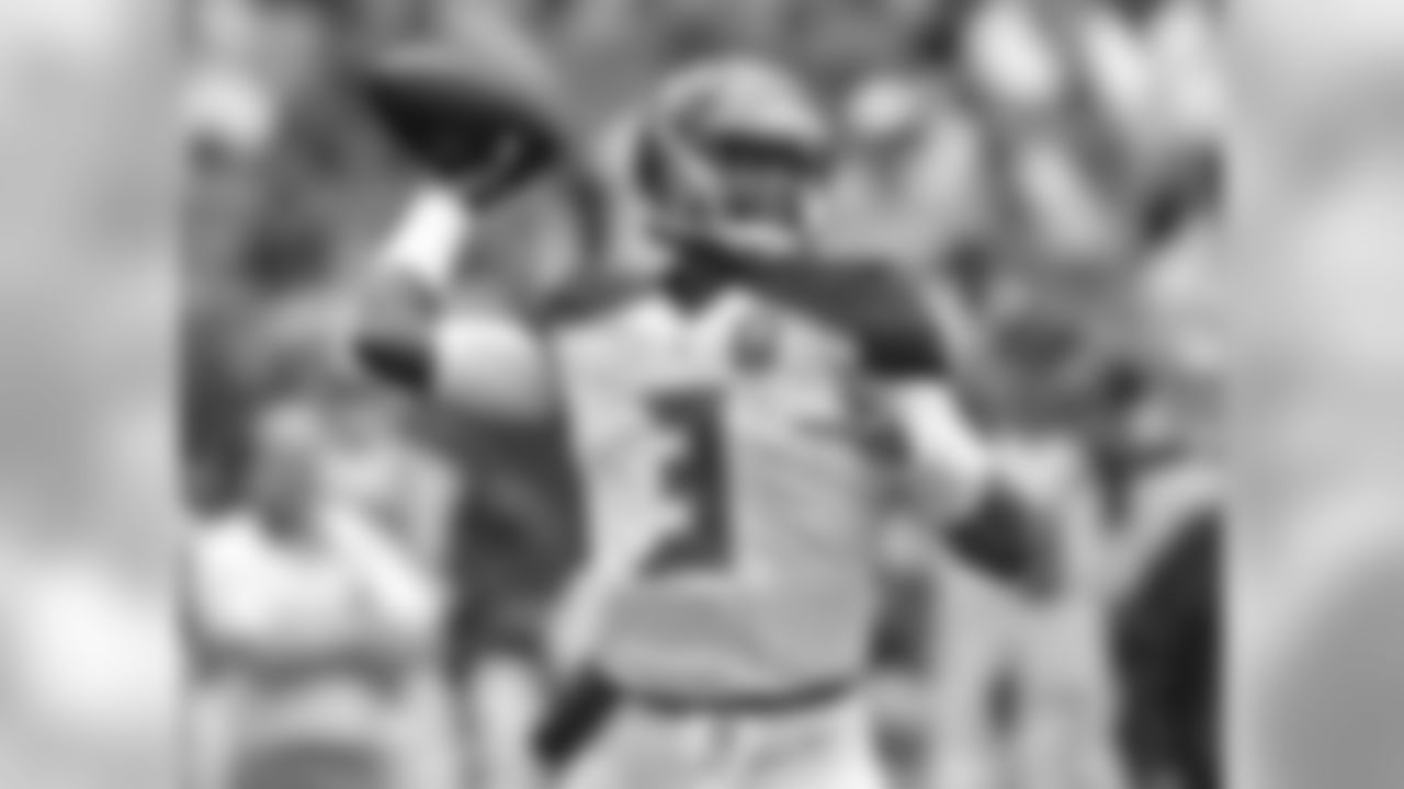 Tampa Bay Buccaneers quarterback Jameis Winston (3) throws a pass against the Carolina Panthers during the first quarter of an NFL football game Sunday, Oct. 4, 2015, in Tampa, Fla. (AP Photo/Brian Blanco)