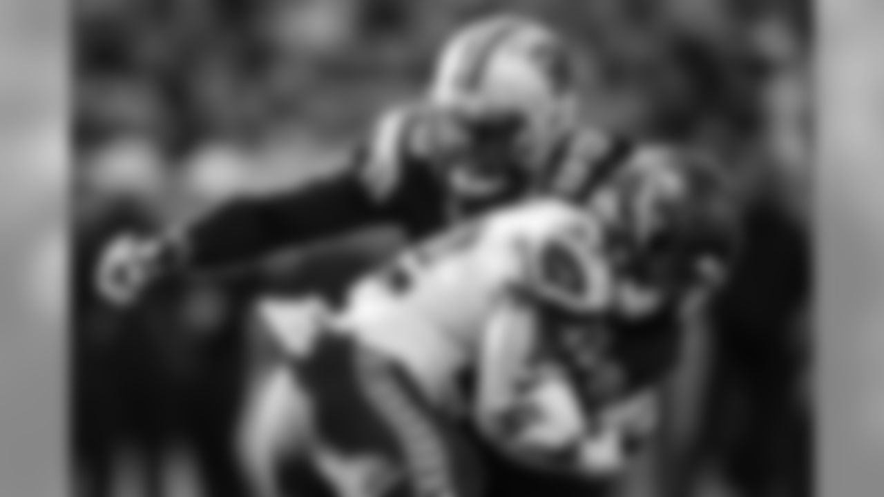 Kawann Short makes a tackle during the game against the Seattle Seahawks on Sunday, Nov. 25, 2018, at Bank of America Stadium.