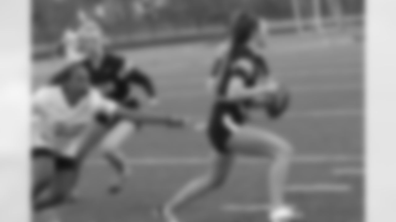 Opening night of girls high school flag football at Hough High School in Charlotte, N.C.