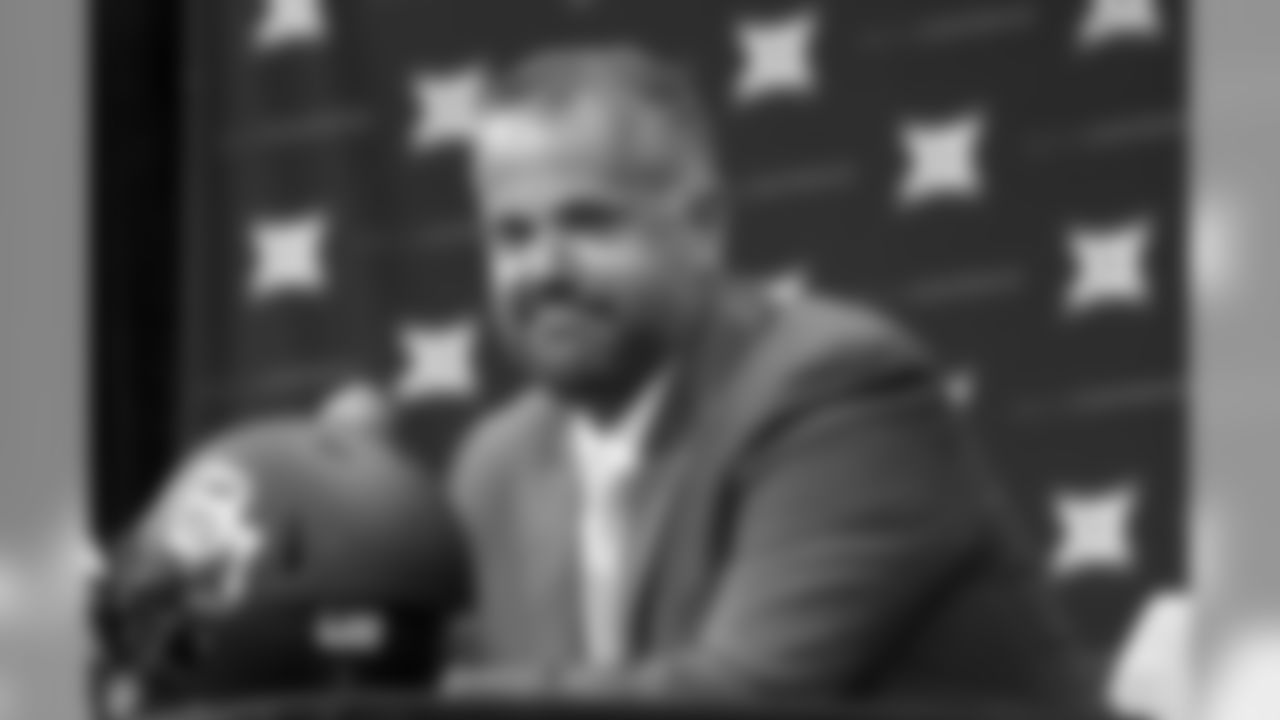 FILE - In this July 17, 2018, file photo, Baylor head coach Matt Rhule speaks during the NCAA college football Big 12 media days, in Frisco, Texas. The Big 12 board of directors has unanimously approved and adopted an independent verification report that says Baylor has implemented recommendations for reforming its Title IX process after a campus sexual assault scandal broke more than two years ago. With the board’s action Tuesday, Oct. 30, 2018, the Big 12 will no longer withhold a portion of Baylor’s share of revenue distribution. (AP Photo/Cooper Neill, File)