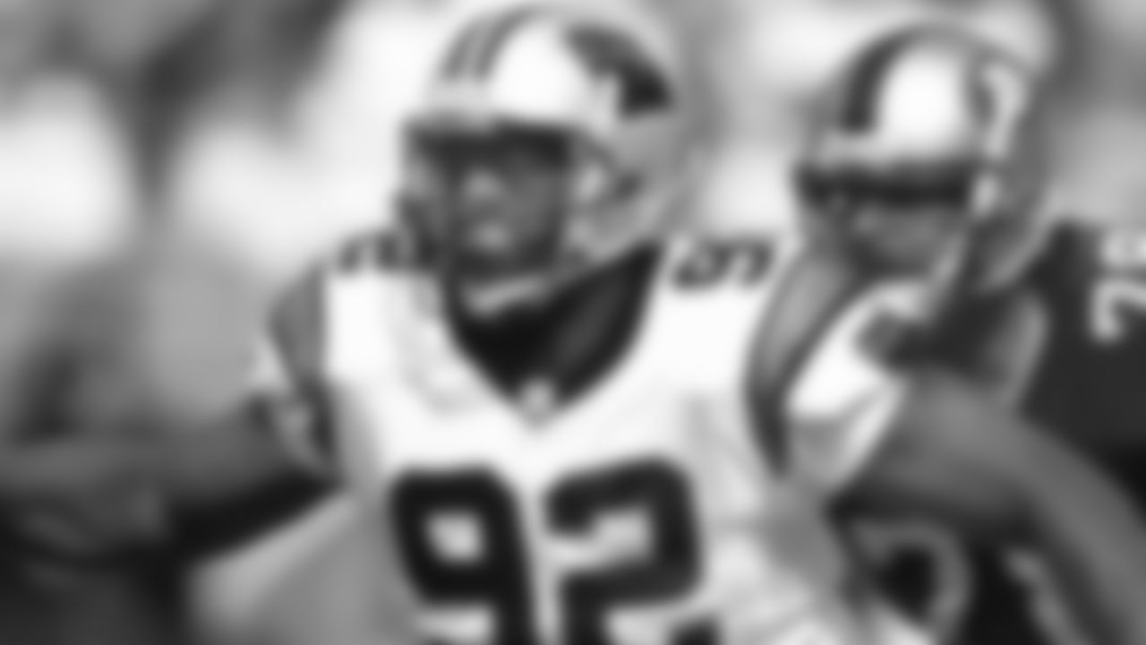 DE Reggie White (2000)
Reggie White came out of retirement to play one season with Carolina in 2000. He started all 16 games and registered 5.5 sacks that year, before retiring again at the end of the season. White died in 2004, and was posthumously selected to the Pro Football Hall of Fame. He is second in NFL history in career sacks.