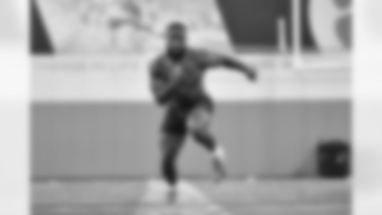 Clemson Tigers wide receiver Amari Rodgers (3) runs a short shuttle during the pro day event, Thursday, March 11, 2021 in Clemson, S.C. (Alika Jenner via AP)