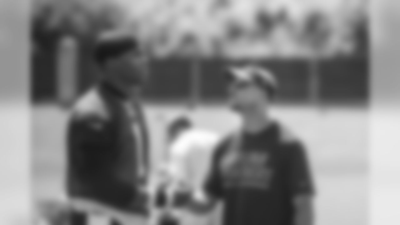 QB Cam Newton and Wide Receivers Coach Ricky Proehl