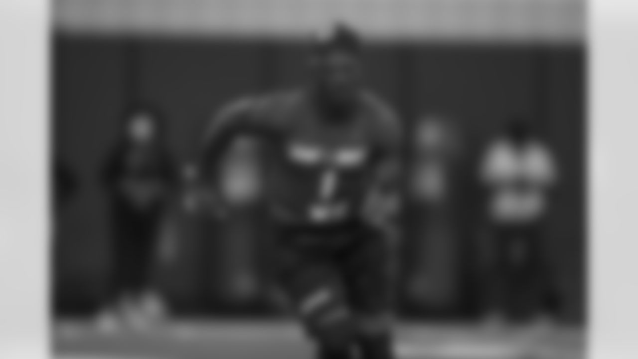 Florida wide receiver Kadarius Toney participates in a pro day for NFL scouts, Wednesday, Mar. 31, 2021, in Gainesville,Fla. (Logan Bowles via AP)