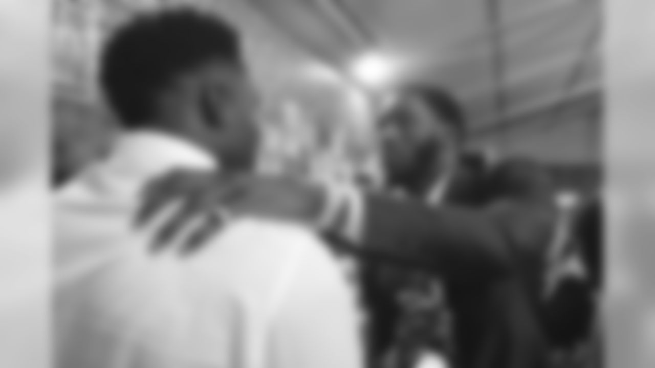 Florida State defensive end Brian Burns backstage after being selected by the Carolina Panthers during the 2019 NFL Draft on Thursday, April 25, 2019 in Nashville, Tenn. (Ben Liebenberg/NFL)