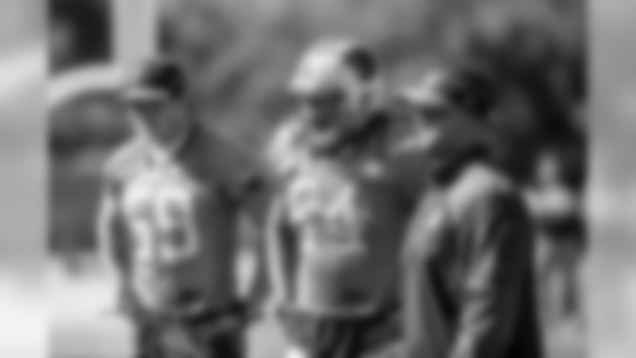 LBs Luke Kuechly, Shaq Thompson and Linebackers Coach Al Holcomb